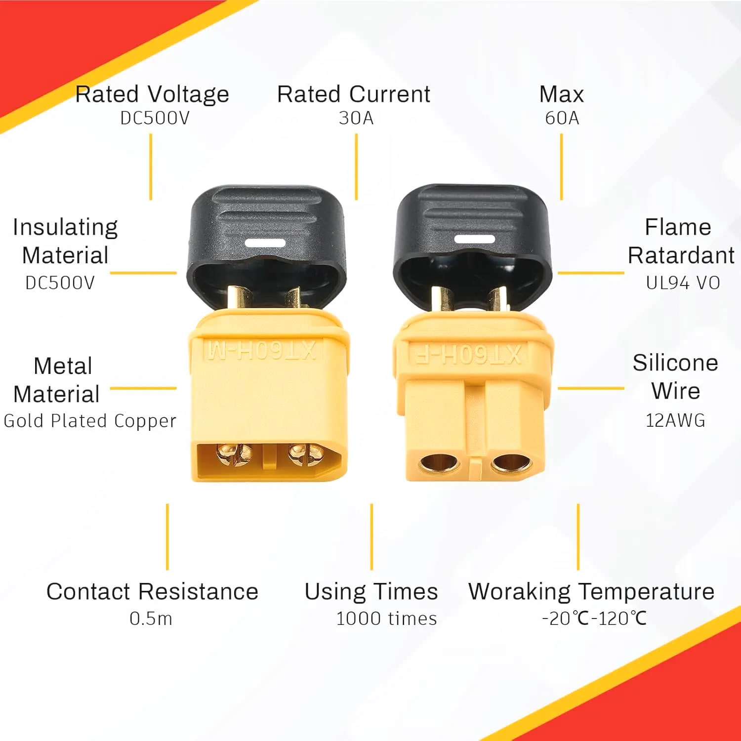 XT60 Connector Plug with Sheat - Drone Rc Link 리뷰 및 가격