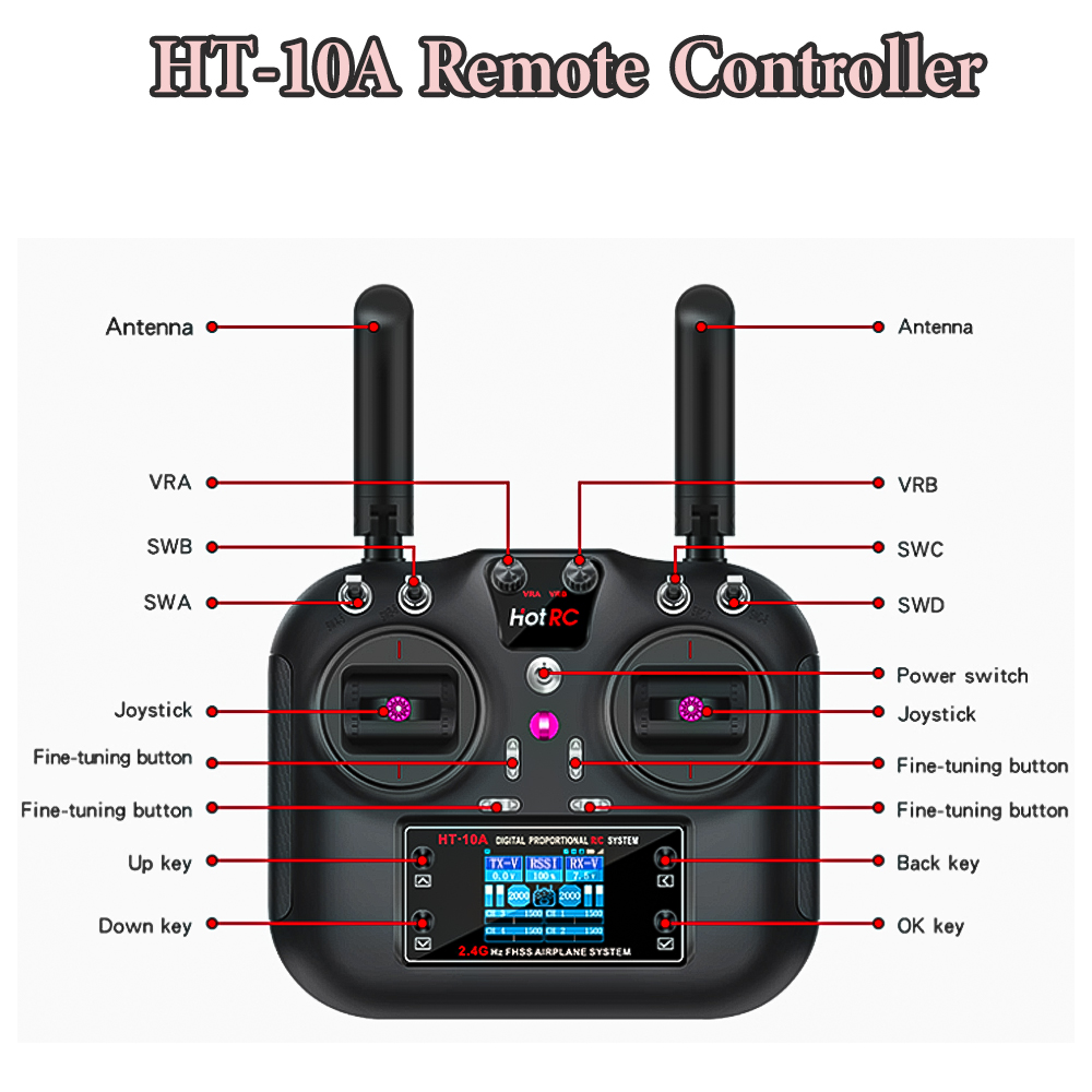 Hotrc HT-10A 2.4G 10CH Transmi - Drone Rc Receiver And Transmitter 리뷰 및 가격