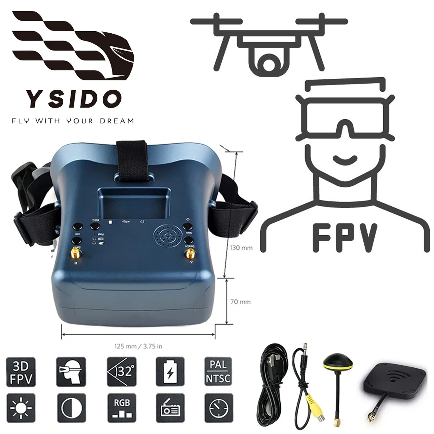 FPV Goggles 008D 5.8G 40CH 4.3 - Fpv Goggles Headset 리뷰 및 가격